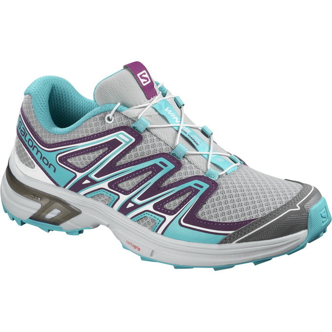 Chaussures De Trail Running Salomon Femme Argent / Turquoise - Salomon WINGS FLYTE 2 W - France (928